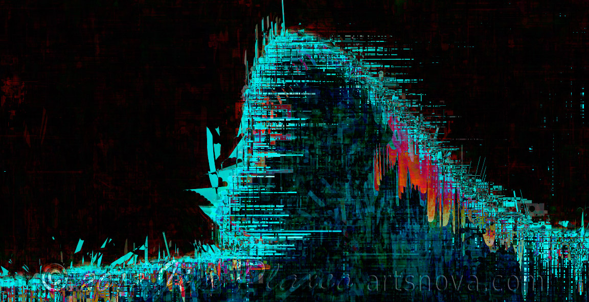 FortyTwo Million Pixel Shark dorsal fin section digital art