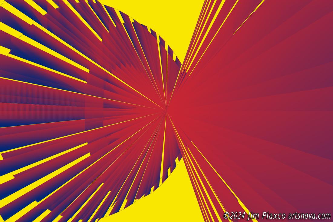 Red Sun Rays with Yellow Sky original digital art