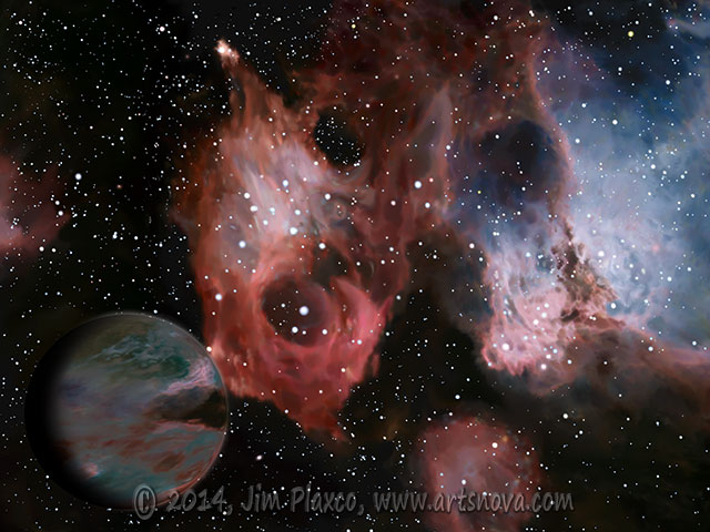 Exoplanet in the Large Magellanic Cloud astronomical art